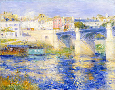 Argenteuil Bridge (Bridge at Chatou), c.1875 | Renoir | Giclée Leinwand Kunstdruck