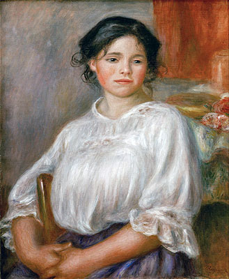 Young Girl Sitting (Helene Bellon), c.1909 | Renoir | Giclée Canvas Print