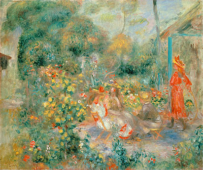 Young Girls in the Garden at Montmartre, c.1893/95 | Renoir | Giclée Canvas Print