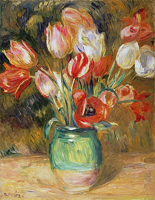Renoir | Tulips in a Vase, undated | Giclée Leinwand Kunstdruck