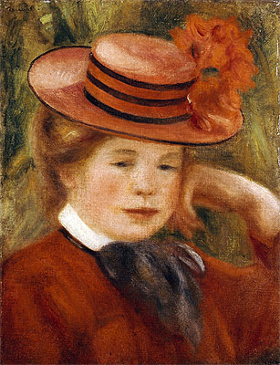 Renoir | A Young Girl with a Red Hat, 1899 | Giclée Canvas Print
