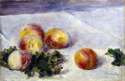 Still Life with Peaches on a Table, c.1890/18 | Renoir | Giclée Leinwand Kunstdruck