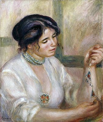 Woman with a Necklace, n.d. | Renoir | Giclée Leinwand Kunstdruck