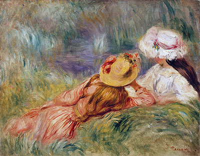 Renoir | Young Girls on the River Bank, c.1893 | Giclée Canvas Print