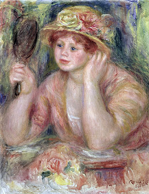 Frau mit Spiegel, c.1915 | Renoir