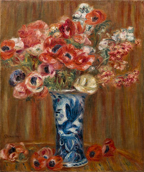 Anemonen in einer Delfter Vase, 1910 | Renoir