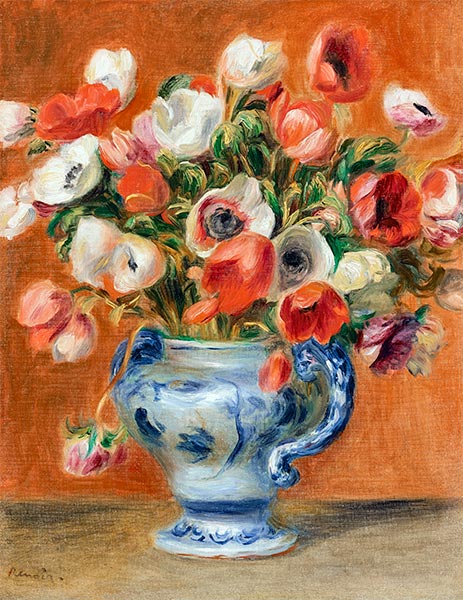 Vase with Anemones, 1890 | Renoir | Giclée Canvas Print