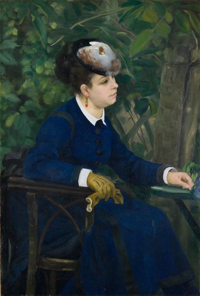 Woman in a Garden (Woman with a Seagull Hat), 1868 | Renoir | Giclée Canvas Print