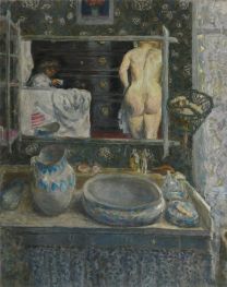 Spiegel über dem Waschbecken, 1908 von Pierre Bonnard | Leinwand Kunstdruck