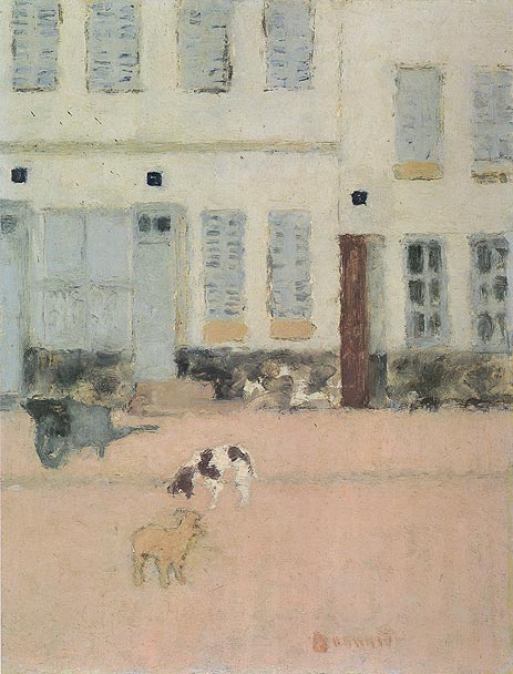 Zwei Hunde in einer verlassenen Straße, c.1894 | Pierre Bonnard | Giclée Leinwand Kunstdruck
