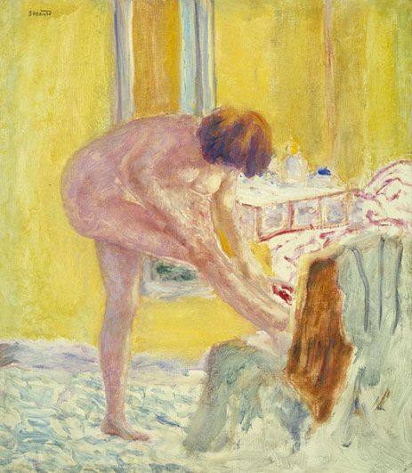 Pierre Bonnard | Nackt, gelber Hintergrund, c.1924 | Giclée Leinwand Kunstdruck
