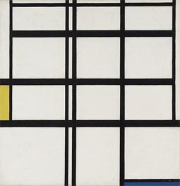 Komposition in Gelb, Blau und Weiß, I, 1937 von Mondrian | Leinwand Kunstdruck