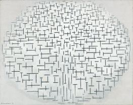 Komposition 10 in schwarz-weiß, 1915 von Mondrian | Leinwand Kunstdruck