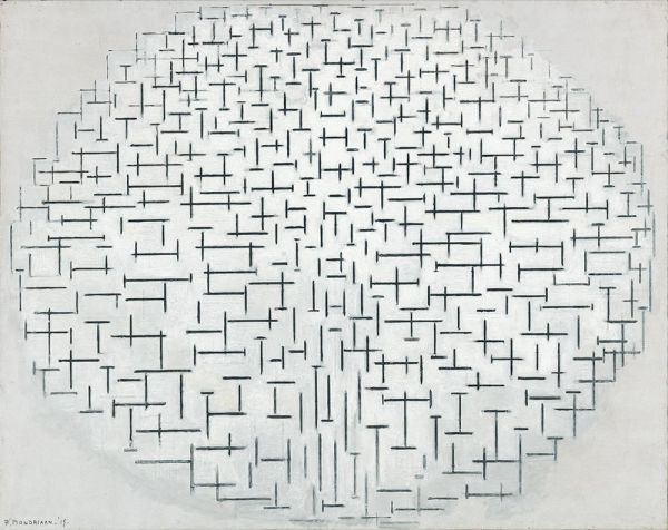 Komposition 10 in schwarz-weiß, 1915 | Mondrian | Giclée Leinwand Kunstdruck
