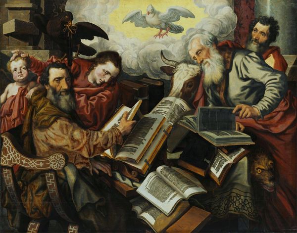 Die vier Evangelisten, c.1560 | Pieter Aertsen | Giclée Leinwand Kunstdruck