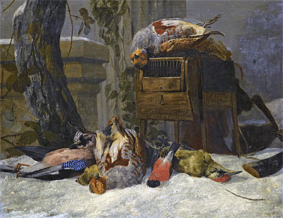 Still Life with Dead Game and Songbirds in the Snow, n.d. | Pieter Boel