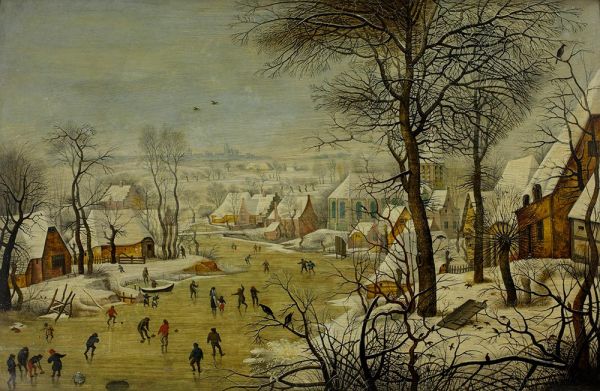 Pieter Bruegel the Younger | Winterlandschaft mit einer Vogelfalle, 1620s | Giclée Leinwand Kunstdruck