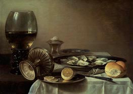 Pieter Claesz | Still Life with Wine Goblet and Oysters, c.1635 | Giclée Canvas Print