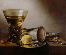 Stillleben mit Römer, 1644 von Pieter Claesz | Leinwand Kunstdruck