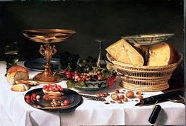 Pieter Claesz | Fruit Still Life with Basket of Cheese, c.1624/25 | Giclée Canvas Print