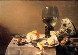 Pieter Claesz | Still Life with Roemer, Tazza and Watch, 1636 | Giclée Canvas Print