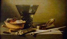 Pieter Claesz | Still Life with Smoking Implements and Berkemeyer, 1638 | Giclée Canvas Print