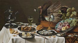 Pieter Claesz | Still Life with Turkey Pie, 1627 | Giclée Canvas Print