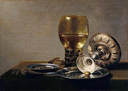 Pieter Claesz | Still Life with Wine Glass and Silver Bowl, undated | Giclée Canvas Print
