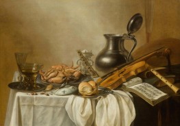 Still Life with a Roemer, Facon-de-Venise Wine Glass, 1644 | Pieter Claesz