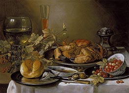 Still Life with Crab, 1657 by Pieter Claesz | Canvas Print