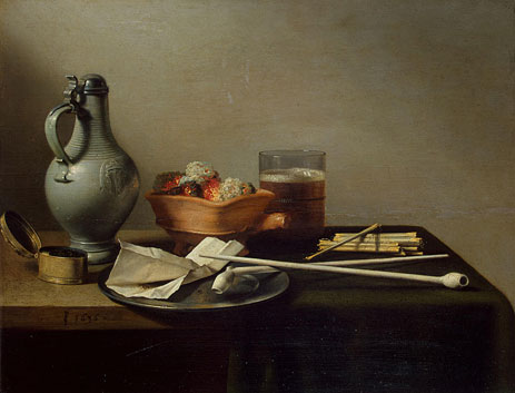 Still Life with Clay Pipes, 1636 | Pieter Claesz