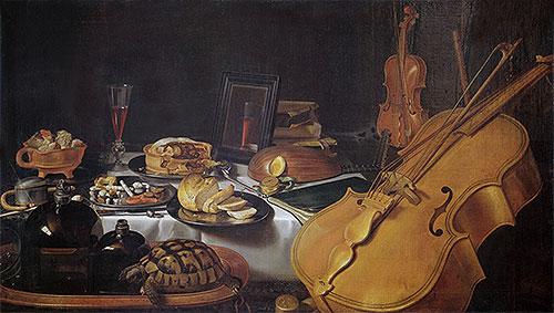 Still Life with Musical Instruments, 1623 | Pieter Claesz | Giclée Leinwand Kunstdruck