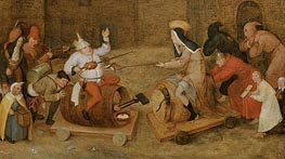 Combat between Carnival and Lent, n.d. von Bruegel the Elder | Leinwand Kunstdruck