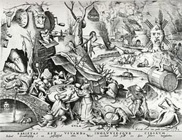 Gluttony, from The Seven Deadly Sins, 1558 von Bruegel the Elder | Papier-Kunstdruck