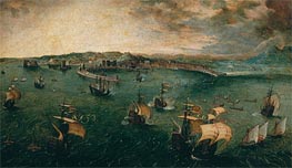 Naval Battle in the Gulf of Naples, c.1563 von Bruegel the Elder | Leinwand Kunstdruck