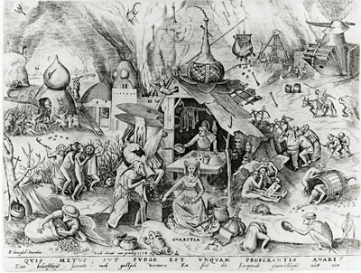 Avarice, from The Seven Deadly Sins, 1558 | Bruegel the Elder