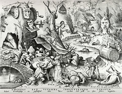 Gluttony, from The Seven Deadly Sins, 1558 | Bruegel the Elder