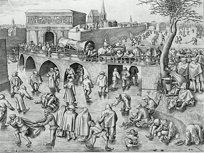 Skaters by St. George's Gate, Antwerp, 1553 | Bruegel the Elder | Giclée Paper Print