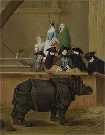 Ausstellung eines Nashorns in Venedig, c.1751 von Pietro Longhi | Kunstdruck