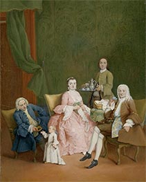 Porträt einer venezianischen Familie mit Diener, der Kaffee serviert, c.1752 von Pietro Longhi | Leinwand Kunstdruck