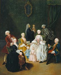 Patrizierfamilie, 1755 von Pietro Longhi | Leinwand Kunstdruck