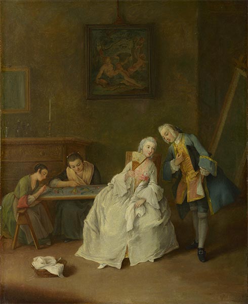 A Lady receiving a Cavalier, c.1745/55 | Pietro Longhi | Giclée Canvas Print