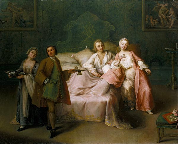 Das Frühstück des Ehepaars, 1744 | Pietro Longhi | Giclée Leinwand Kunstdruck