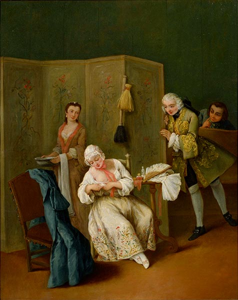 Der indiskrete Gentleman, c.1740 | Pietro Longhi | Giclée Leinwand Kunstdruck