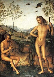 Apollo and Marsyas, c.1490/92 von Perugino | Leinwand Kunstdruck