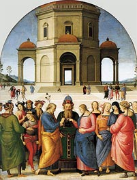 Hochzeit der Jungfrau, c.1500/03 von Perugino | Leinwand Kunstdruck