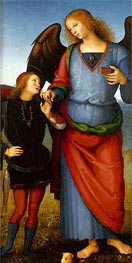 Archangel Raphael with Tobias, c.1496/00 von Perugino | Leinwand Kunstdruck