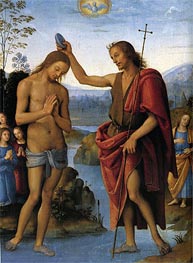 Baptism of Christ, c.1498/00 von Perugino | Leinwand Kunstdruck
