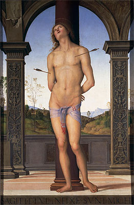 Heiliger Sebastian, c.1490 | Perugino | Giclée Leinwand Kunstdruck
