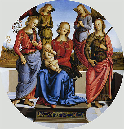 Perugino | Madonna and Child with St. Rose and Catherine of Alexandria, Undated | Giclée Canvas Print